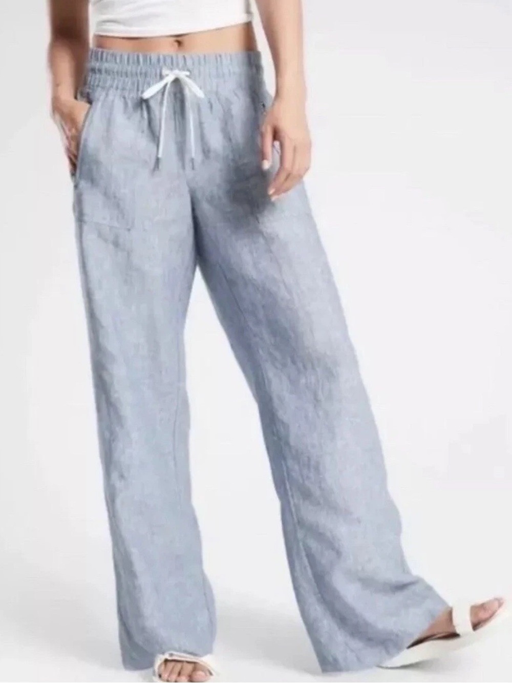 Athleta Cabo Linen Wide Leg Pant